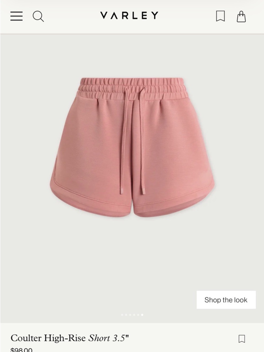 NWOT Varley Coulter High Rise Shorts 3.5”